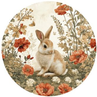 Nyuszi a pipacsok között, kirakat matrica