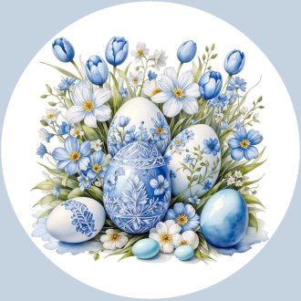 Kék Húsvét, kirakat matrica