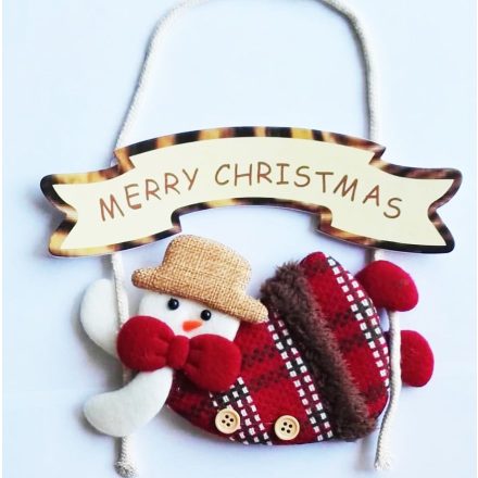Merry Christmas hóember, karácsonyi ajtódekor a Dekoráció Webáruházban