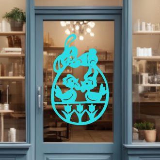 Bealudt a húsvéti nyúl, kirakatmatrica