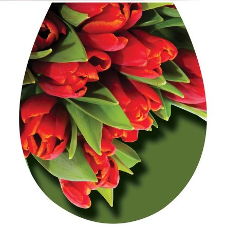Piros tulipánok, toalett díszítő matrica