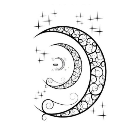 Nonfiguratív hold csillagokkal, falmatrica