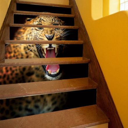 Leopárd, 3D lépcsőmatrica