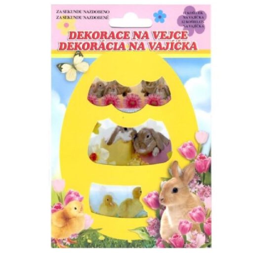 Zsugorfólia tojásdíszítő készlet 12 db tojásra, állatos