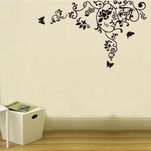 Nonfiguratív minta pillangókkal, falmatrica