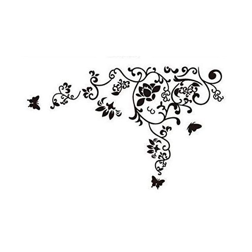 Nonfiguratív minta pillangókkal, falmatrica