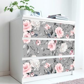 Vintage rózsa mintás 3D öntapadós tapéta szekrényre