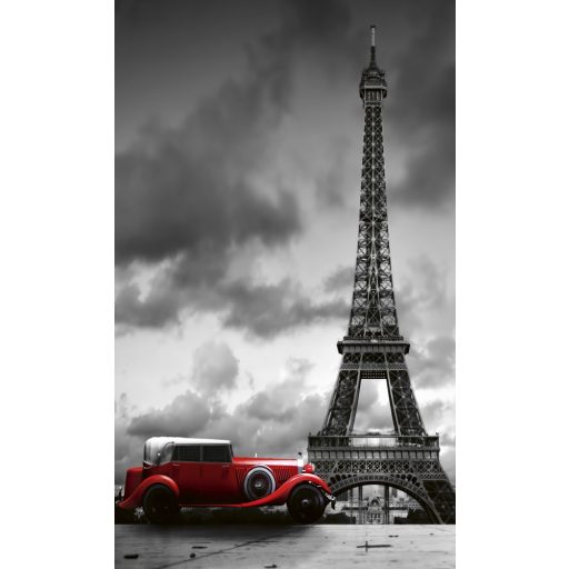 Eiffel-torony piros autóval, poszter tapéta 150*250 cm