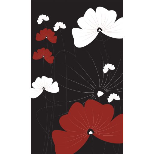 Virágok fekete háttérrel, poszter tapéta 150*250 cm
