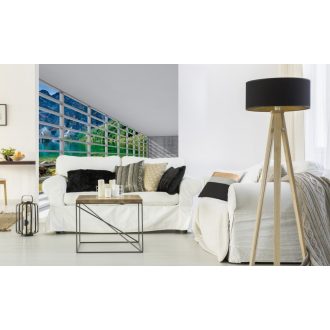 Ablakon át kilátás a tóra, poszter tapéta 225*250 cm