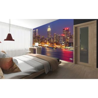 Kivilágított felhőkarcolók, poszter tapéta 225*250 cm