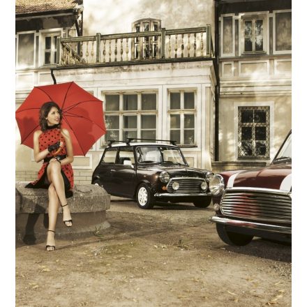 Piros esernyős nő, poszter tapéta 225*250 cm