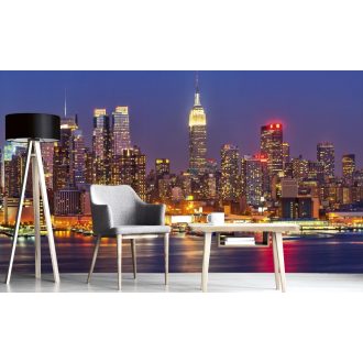 Kivilágított felhőkarcolók, poszter tapéta 375*250 cm