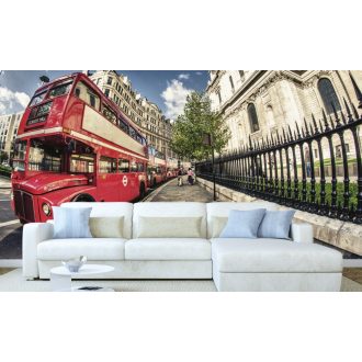 Piros busz Londonban, poszter tapéta 375*250 cm