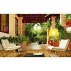 Virágos terasz, poszter tapéta 375*250 cm