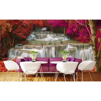Vízesés színes fákkal, poszter tapéta 375*250 cm