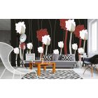 Virágok fekete háttérrel, poszter tapéta 375*250 cm