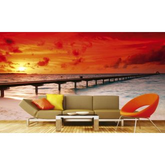 Tengerparti naplemente, poszter tapéta 375*250 cm