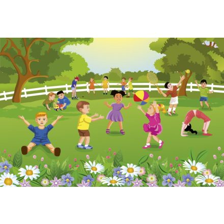 Gyerekek a kertben, poszter tapéta 375*250 cm