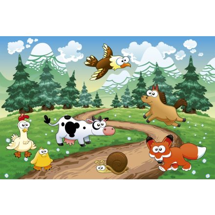 Állatok az erdőben, poszter tapéta 375*250 cm